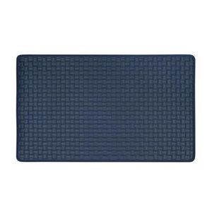 18 x 30 in. Woven-Embossed Faux-Leather Anti-Fatigue Mat, Navy
